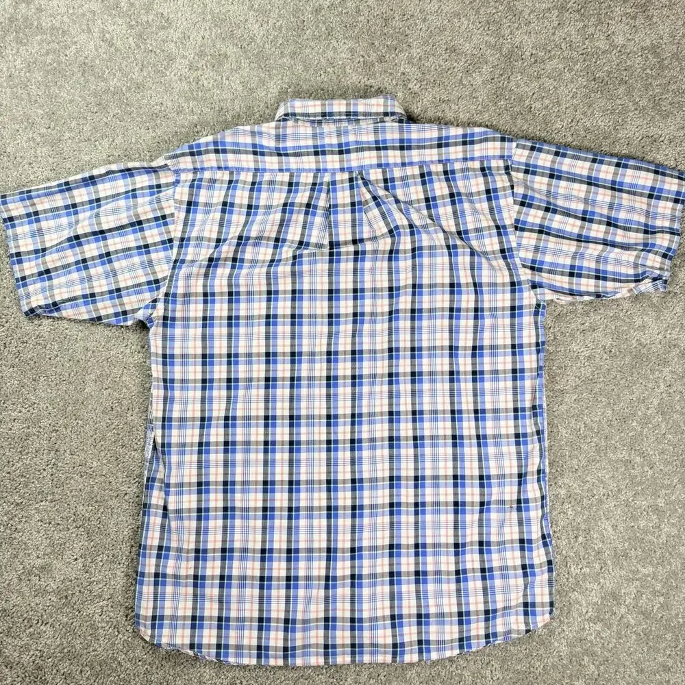Polo Ralph Lauren Mens XL Short Sleeve Shirt Blue Pink Plaid Button Np Navy Pony